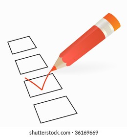 red pencil and checkbox selected vector image