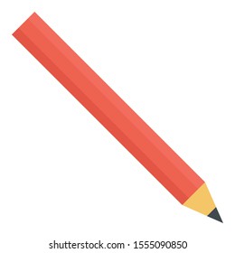 Red pencil icon. Flat illustration of red pencil vector icon for web design