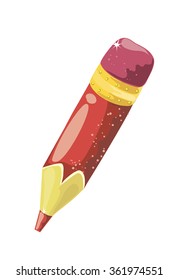 Red pencil icon. Vector illustrated for your design