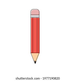 red pencil icon vector logo