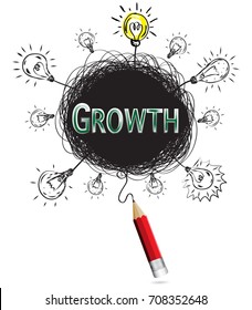 red pencil idea concept green growth education and business creative illustration vector  isolated