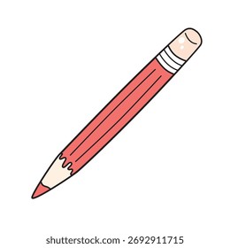 Vetor isolado de ilustração com lápis vermelho