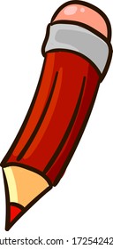 Lápiz rojo, ilustración, vector sobre fondo blanco