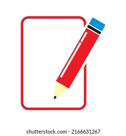 roter Stift und Papiergrafik, Vektordesign