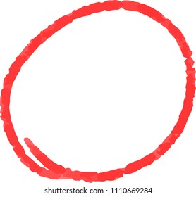Red Pencil stroke Circle 2