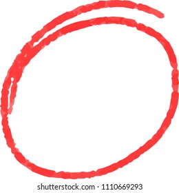 Red Pencil stroke Circle 3