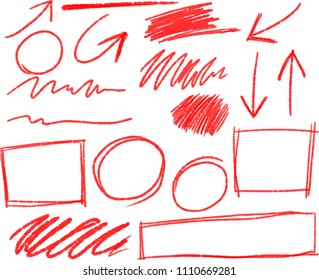 Red Pencil stroke set