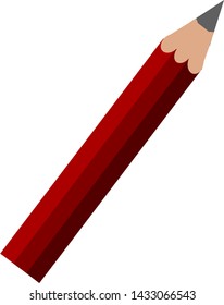 A red pencil that can easily adjusted in length