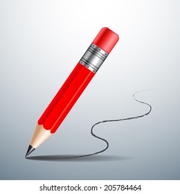 red pencil vector illustration