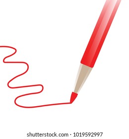 The red pencil. Vector illustration eps10.