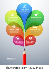red pencil write business  ideas bubble speech template 