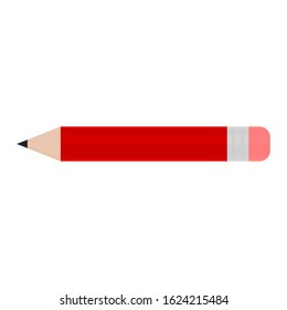 red pencil for writing and drawing isolated on white background. vector illustration