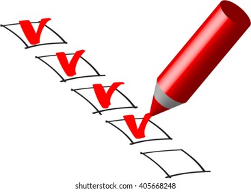 Red pencil writing red marks