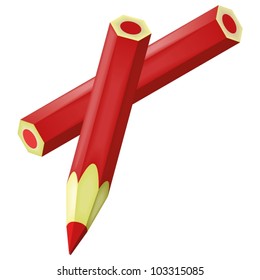 red pencils