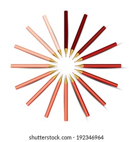 Red Pencils in a Circle.