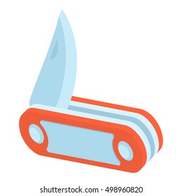 Red penknife icon. Isometric 3d illustration of penknife vector icon for web