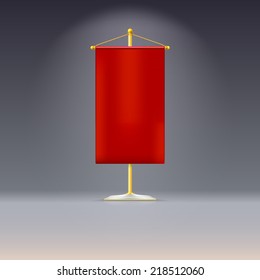 Red pennant or flag on yellow base with gold cord