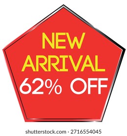 Red Pentagon New Arrival 88 Percent Off Sale Tag Keywords sale, discount, offer, promotion
