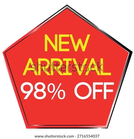 Red Pentagon New Arrival 88 Percent Off Sale Tag Keywords sale, discount, offer, promotion
