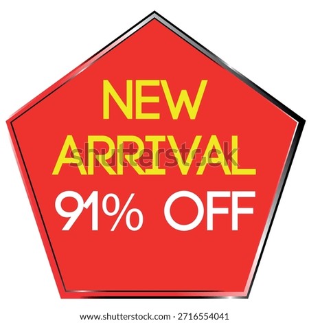 Red Pentagon New Arrival 88 Percent Off Sale Tag Keywords sale, discount, offer, promotion
