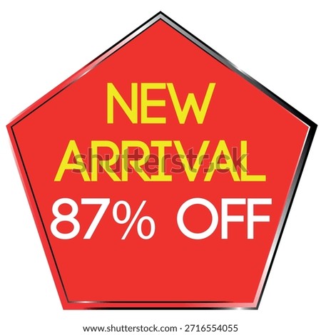 Red Pentagon New Arrival 88 Percent Off Sale Tag Keywords sale, discount, offer, promotion
