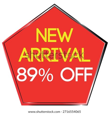 Red Pentagon New Arrival 88 Percent Off Sale Tag Keywords sale, discount, offer, promotion
