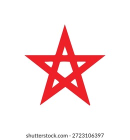 Ilustração vetorial pentagrama vermelho, perfeito para místico, mágico, ou oculto-temáticos projetos, gráficos de Halloween, fantasia arte, símbolos espirituais, padrões decorativos, e ilustrações projeto esotérico.