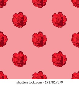 Diseño de patrones sin costuras florales, flores sobre fondo rosado para web e impresión. Ilustración vectorial