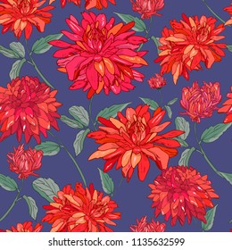 red peonies. seamless abstract pattern.print, wallpaper floral background