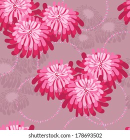 Red peony in abstract seamless
