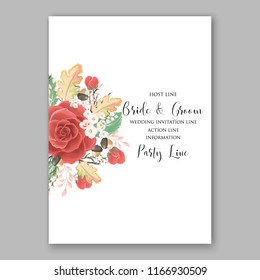 Red Peony wedding invitation Vector botanical banners set with pink peony flowers greeting card  bridal shower invitation