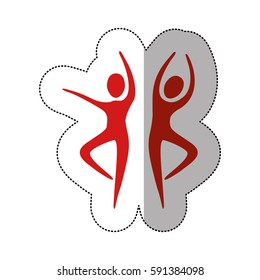 red people dancing together icon, vector illustraction design