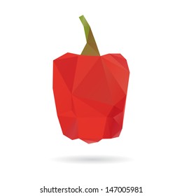 Red pepper abstract isolated on a white backgrounds