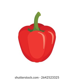 Red pepper bell icon in flat style. Fresh paprika vector illustration on isolated background. Healthy food sign business concept.