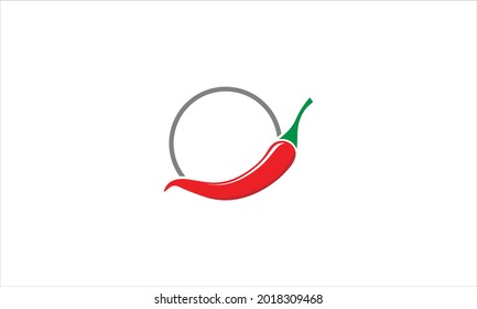 Chili de pimienta roja en círculo Símbolo Icono del vector Ilustración en diseño minimalista 