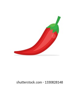 Red pepper chilli vector flat material design isolated on white