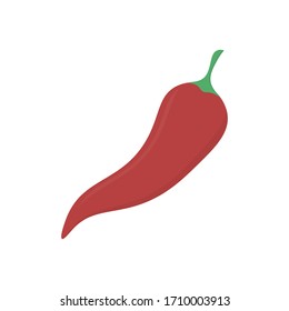 Red pepper chilli vector flat material design isolated on white