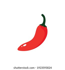 Red pepper chilli vector flat material design isolated on white.