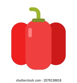 red pepper flat clipart vector illustration