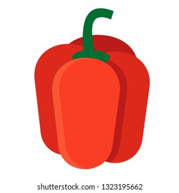 red pepper flat simple illustration. Kitchen cooking - vegetables and fruits series.
