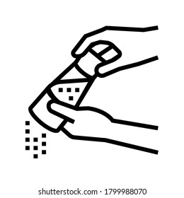 red pepper flavoring dish line icon vector. red pepper flavoring dish sign. isolated contour symbol black illustration