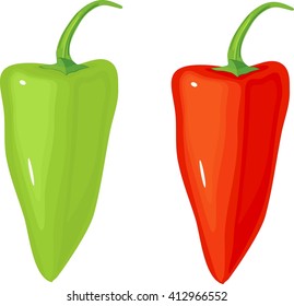 Red pepper, green pepper