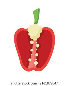 icono de la mitad vegetal de pimienta roja