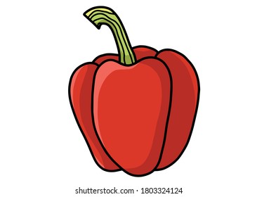 rote Pfeffer, einzeln auf Weiß