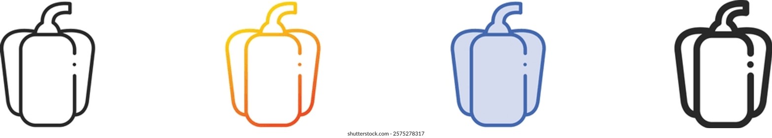 red pepper icon.Thin Linear, Gradient, Blue Stroke and bold Style Design Isolated On White Background