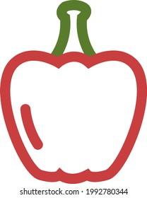 Red pepper, illustration, on a white background.