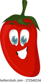 Pimienta roja, ilustración, vector sobre fondo blanco
