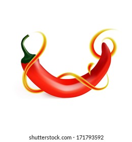 red pepper isolated. Vector illustration