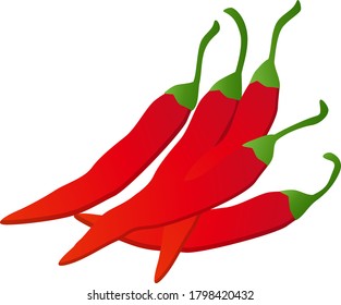 red pepper isolated vector illustration