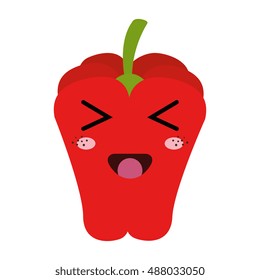 red pepper kawaii cartoon